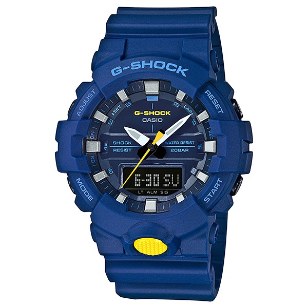 CASIO G-SHOCK นาฬิกาข้อมือผู้ชาย คาสิโอ รุ่น GA-800SC-2ADR สายเรซิน สีฟ้า ของแท้