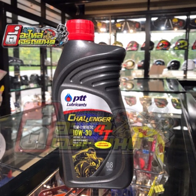 น้ำมันเครื่อง PTT challenger 4T 10W-30  0.8L