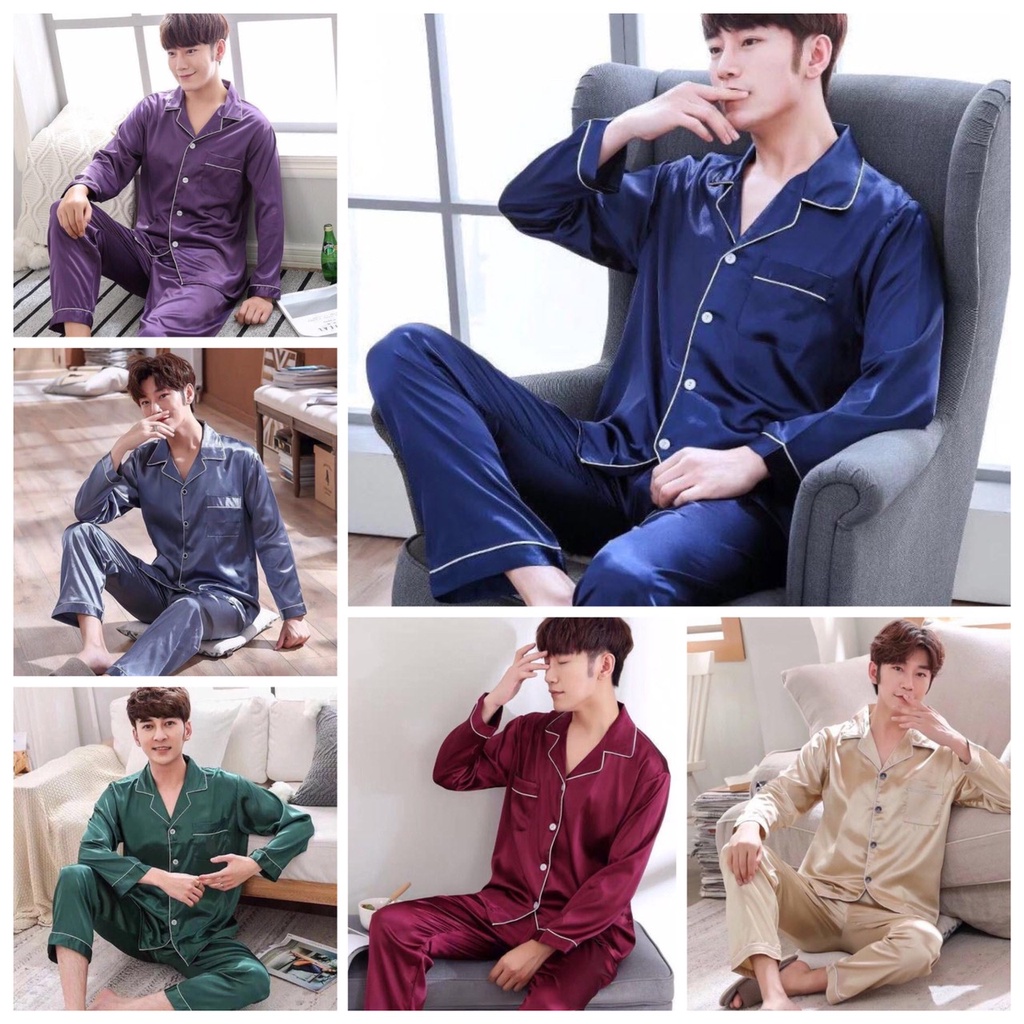 ชุดนอนผ้าซาติน จั้มโบ้ ขนาดใหญ่ แขนยาว ขายาว ชุดนอนผู้ชาย ชุดนอนผู้หญิง ชุดนอนคนอ้วน ผ้าเกรดดี พรีเมี่ยม ใส่สบาย หรูหรา