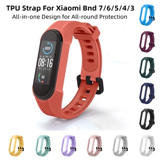 Xiaomi Mi Band 7 6 5 4 3 สายรัดข้อมือ TPU ที่มีสีสัน เปลี่ยนได้ สายรัดข้อมือ สําหรับ Xiaomi Miband 7 สายรัดข้อมือ Smartwatch สร้อยข้อมือ