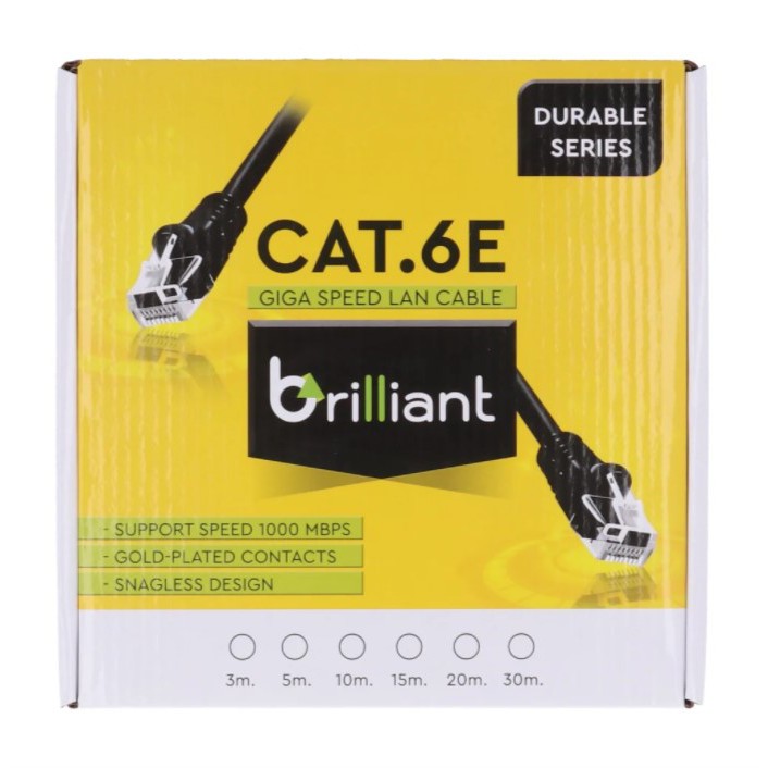 BRILLIANT LAN CABLE (สายแลน) LAN UTP CAT6E BLACK (20M) - ur9y3j9rog ...