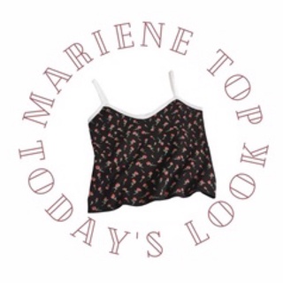 พร้อมส่ง Mariene Top เสื้อสายเดี่ยว ลายดอกไม้ สไตล์y2k