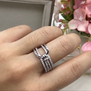 💍🤍✨{พร้อมส่ง}แหวนเพชรวิบวับ งานหุ้มทองคำขาว เพชรเรียงหลายแถว ดีไซน์เก๋มากแม่💙