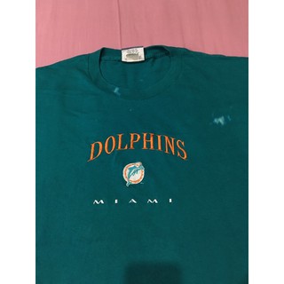 เสื้อยืดผ้าฝ้ายพิมพ์ลายขายดี เสื้อ VINTAGE 90s DOLPHINS MIAMI LEE SPORT Size XL มือ2