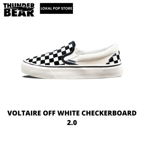 Thunderbear Voltaire Checkerboard Off White 2.0 Shoes - Thunderbear Original Shoes - รองเท้าสลิปออน
