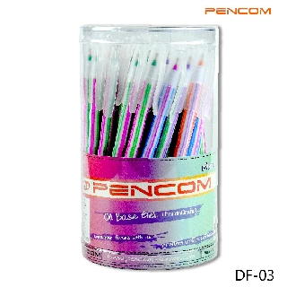 Pencom  DF03  ปากกาหมึกน้ำมันแบบปลอกหมึกสีน้ำเงิน