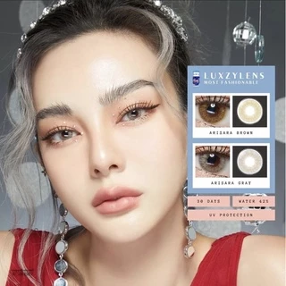 คอนแทคเลนส์ Arisara Gray / Brown - Luxzylens สีเทา/สีน้ำตาลขนาดมินิขายดี มีสายตาถึง -7.00