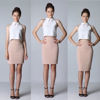 SKIRT (ผ่าหลัง) in LIGHT BROWN