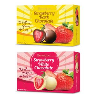 Bernique Strawberry White​ &amp;​ Dark​ Chocolate🍓 สตรอเบอรี่เคลือบช็อคโกแลต