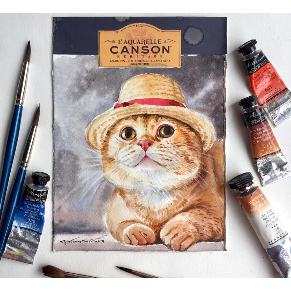 Canson(แคนสัน) สมุดสีน้ำ เฮอริเทจ เกรดมืออาชีพ ผิวกึ่งหยาบ ขนาด 26×36 ซม. หนา 300 แกรม บรรจุ 12 แผ่น #100720015 ราคา ถูกที่สุด ดีลบีเคเค แกลเลอรีภาพที่ 2