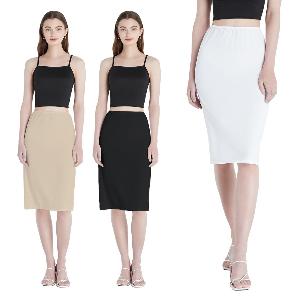 CARA คาร่า กระโปรง แพททิโค้ทยาว กระโปรงซับใน ผ้านุ่มลื่น ยืดหยุ่น เย็นผิว Mix & Match กับเสื้อผ้าภายนอก 3 สี CKN-PLA002