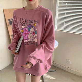 Cotton crew neck sweater female student slimming 2022 early autumn new Korean style loose Hong Kong style retro pullover