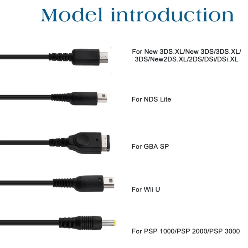 Bang สายชาร์จ USB 5-in-1 สําหรับ NDSL WiiU New 3DS XL 2DS