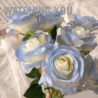 Watching You 5pcs Artificial Flower Rose Bright Color Long Lasting Attractive Decorative Fake Silk Decoration