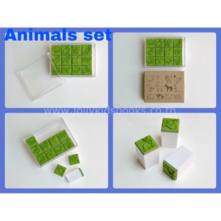 Animails set 12 ชิ้น ขนาด 2 cm. ตรายาง stamp