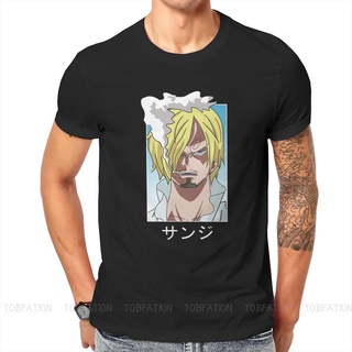 ROUND คอลูกเรือเสื้อยืดลําลอง แขนสั้น คอกลม พิมพ์ลายอนิเมะ One Piece Sanji แฟชั่นฤดูร้อน สไตล์ฮาราจูกุ สําหรับผู้ชาย และ