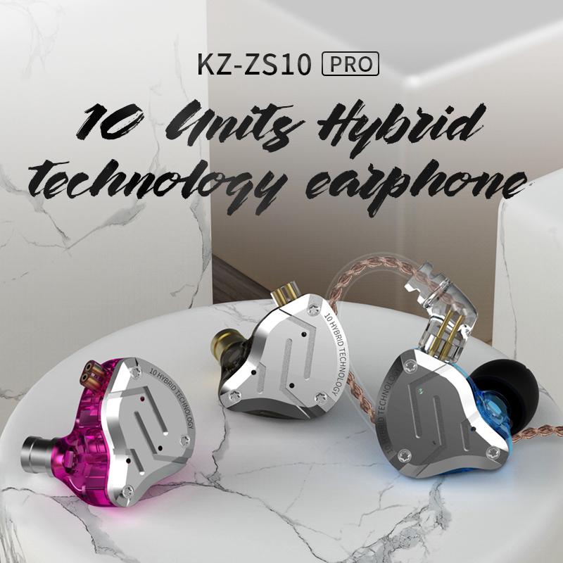 Bangbangstore KZ ZS10 Pro หูฟังอินเอียร์ แบบโลหะ 4BA+1DD ไฮบริด 10 ชิ้น