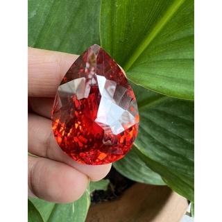 แพซ CZ ORANGE DIAMOND ขนาด 38X45 mm 397 กะรัต CZ เพชรรัสเซีย เนื้อแข็ง พลอย cubic zirconia(1 เม็ด ) แพซ พลอย LAB MADE 10