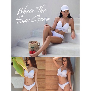 💥Swimsuit_shop💥 พร้อมส่ง ชุดว่ายน้ำบิกินี ทูพืช ชุดว่ายน้ำผู้หญิง เซ็กซี่น่ารัก สายฝอ แบบผูก 🌟 #YM1901