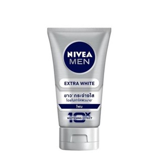 ﻿โฟมล้างหน้าสำหรับผู้ชาย นีเวีย เมน เอ็กซ์ตร้า ไวท์ โฟม ขาวกระจ่างใส Nivea Men 100 กรัม x 1 หลอด