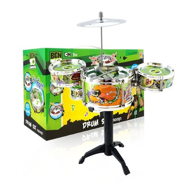 ลิขสิทธิ์แท้ กลองชุดเด็ก เบนเท็น BEN10 drum set ของเด็กเล่น เครื่องดนตรี กลองเด็ก มีเสียง  TํY162