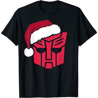 เสื้อยืด พิมพ์ลายโลโก้หมวกซานต้าครอส Transformers Christmas Autobots