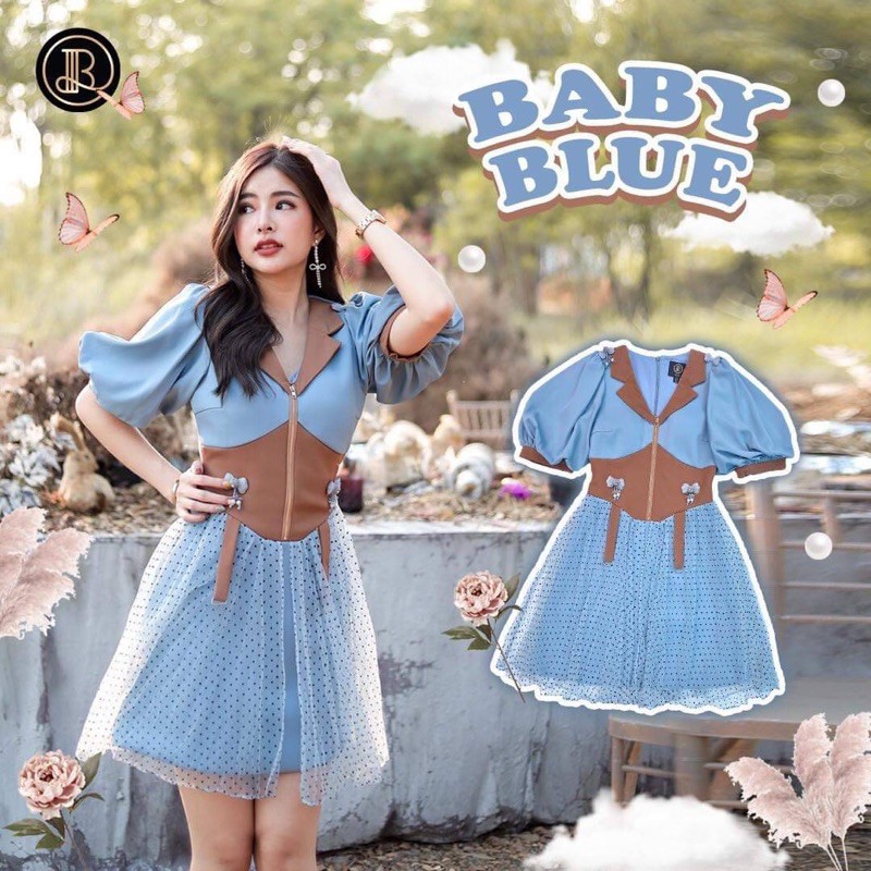 Blt Brand : Baby Blue มินิเดรสสีฟ้าสวยน่ารัก💞