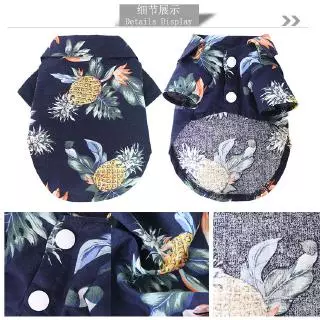 เสื้อผ้าสัตว์เลี้ยงเสื้อผ้าฝ้ายพิมพ์ลายสไตล์ฮาวายขนาดเล็กระบายอากาศสําหรับสัตว์เลี้ยงสุนัขแมว
