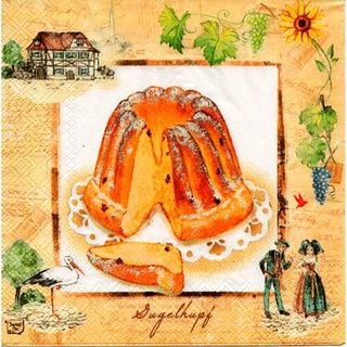 Pladao Napkin ภาพวินเทจ เค้ก กระดาษแนพกิ้น สำหรับงานศิลปะ เดคูพาจ decoupage ขนาดL 33x33