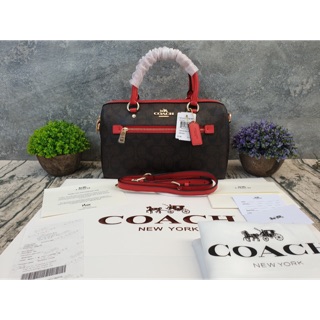 COACH ROWAN SATCHEL IN SIGNATURE CANVAS (COACH F83607)