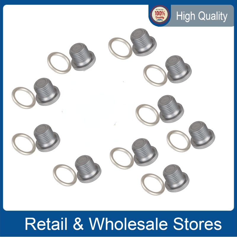 10Pcs N0138157 N91167901 Engine Oil Pan Drain Plug Kit For VW Jetta Golf CC PASSAT AUDI Q3 Q5 Q7 TT 