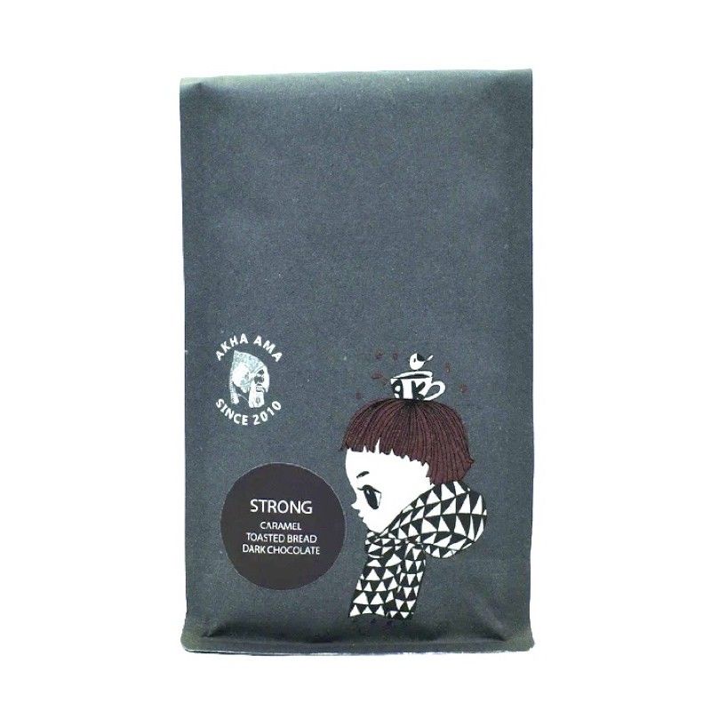Akha Ama coffee คั่วใหม่!! - STRONG 250g เมล็ดกาแฟคั่วบด อาข่า อาม่า (คั่วเข้ม / Dark)