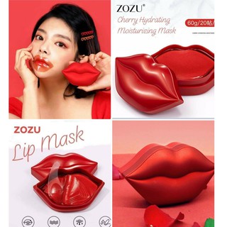 พร้อมส่ง มาส์กปาก ZOZU BIOAQUA CHERRY COLLAGEN คอลลาเจน บำรุงปาก ทำให้ปากอมชมพู อิ่มน้ำ 60กรัม 20แผ่น LIP MASK