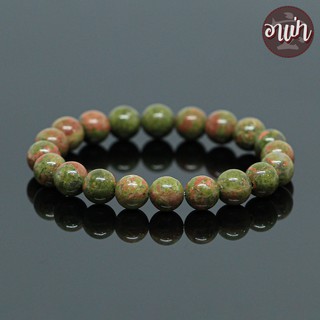 หินถูกหวย หินยูนาไคต์ Unakite ขนาด 10 มิล หินแท้ 100% เสริมด…