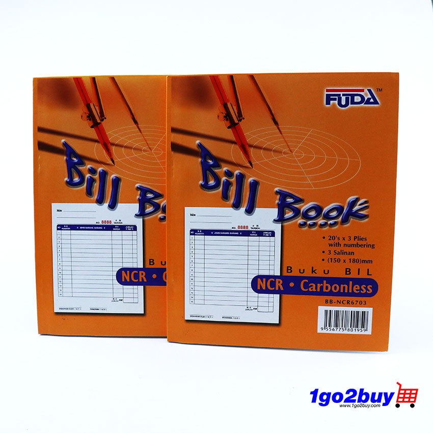 [Fuda] Cash Bill Book / Buku Bil Tunai 20s x 3Ncr (BB-NCR6703)