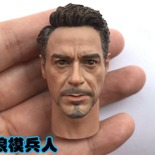 โมเดลฟิกเกอร์ 1/6 IRON Man Head Carving Tony Stark Head Sculpt F 12 นิ้ว