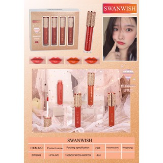 SW2002 ลิปกลอส SWANWISH 🍒ลิปกลอส1กล่อง4สี สีสวยติดทนนาน😍