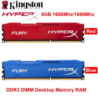 Kingston HyperX FURY แรมหน่วยความจําเดสก์ท็อป 8GB DDR3 1600Mhz 1866Mhz 240Pin 1.5V Desktop Memory RAM