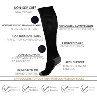 ถุงเท้ายาวรัดกล้ามเนื้อ Knee high compression socks มีสองขนาด พร้อมส่งจากไทย