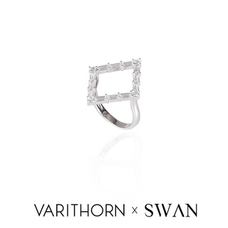 SWAN - VRT Diamond Shape Ring แหวนเงินแท้ ฝังเพชรคิวบิคเซอร์โคเนีย cubic zirconia