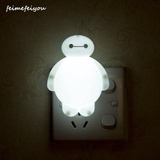 Baymax โคมไฟติดผนังห้องนอนเด็ก ประหยัดพลังงาน พร้อมสวิตช์แมนนวล 2 สี สีขาว สีเหลืองอบอุ่น