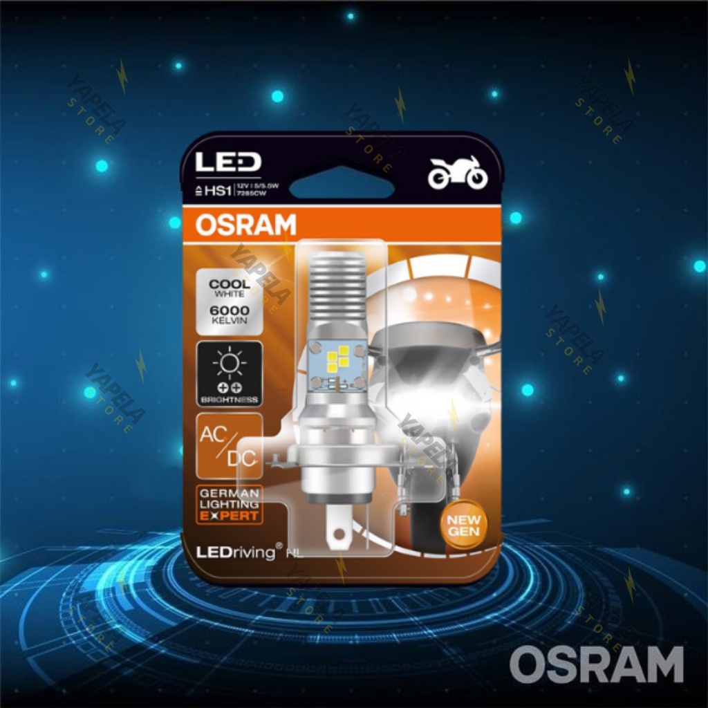 ไฟหน้า LED OSRAM H4 ดั้งเดิมสําหรับรถจักรยานยนต์ Vixion, Byson, Scorpio Z 3-Prong HS1/H4