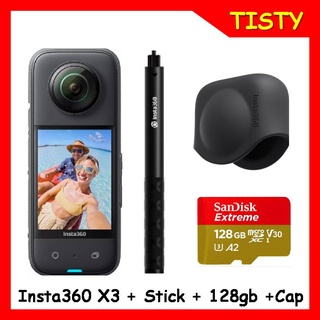 แท้ 100%  INSTA360 X3 Free  Selfie Stick 1.2m + Micro SDXC + Len Cap กล้องแอ๊คชั่น 360 องศา (ประกันศูนย์ไทย)