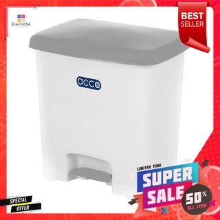 ถังขยะเหยียบเหลี่ยม CHIC ขนาด 30L สีขาว/เทาSQUARE DUSTBIN PEDAL ACCO CHIC 30L WHITE/GREY