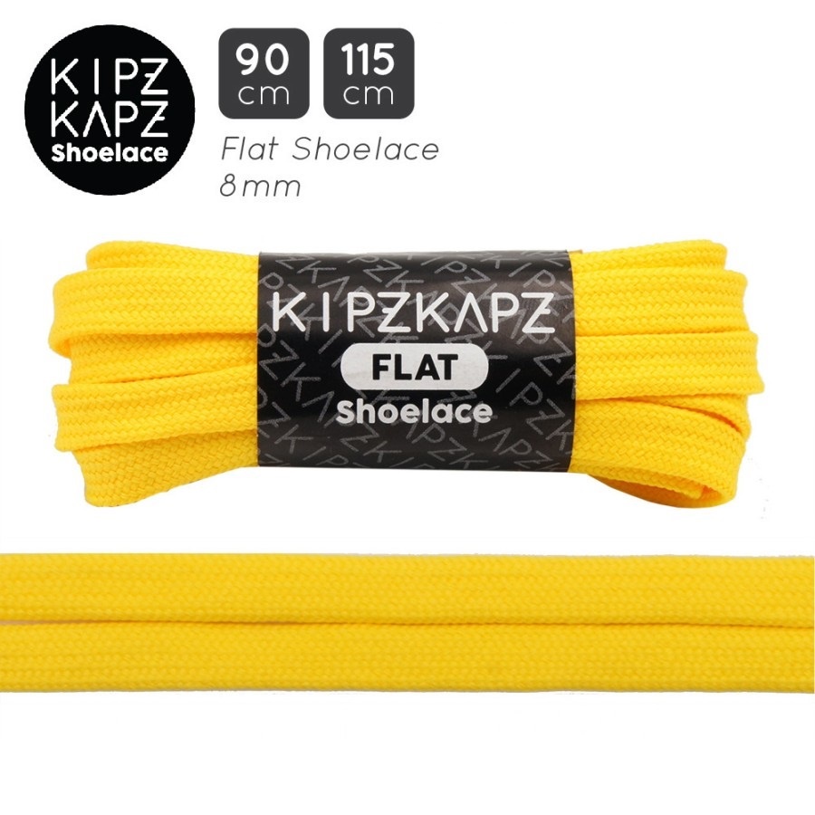 เชือกผูกรองเท้าแบน 8mm KIPZKAPZ F6 สีเหลือง