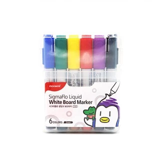 ปากกาไวท์บอร์ด ไร้กลิ่นฉุน โมนามิ ชุด 6 สี #220 Monami Sigmaflo White Board Marker [S24]