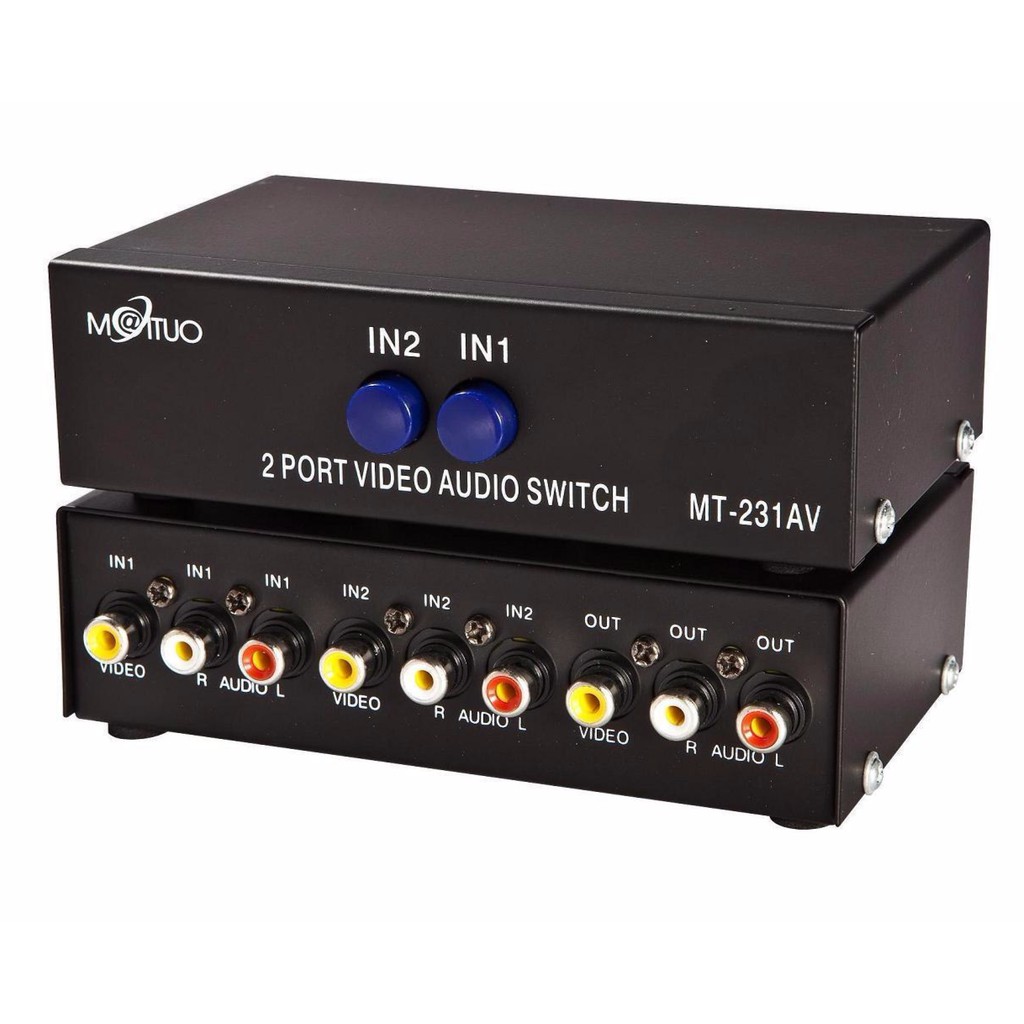 AV Video Audio Switcher 2In / 1Out Converter Black Shopee Thailand