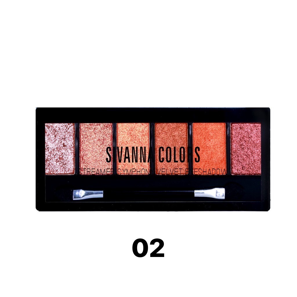 HF693 ซีเวนน่า อายแชโดว์เนื้อครีม  อายแชโดว์ พาเลท 6 สี Sivanna Colors Streamer Symphony Velvet Eyeshadow