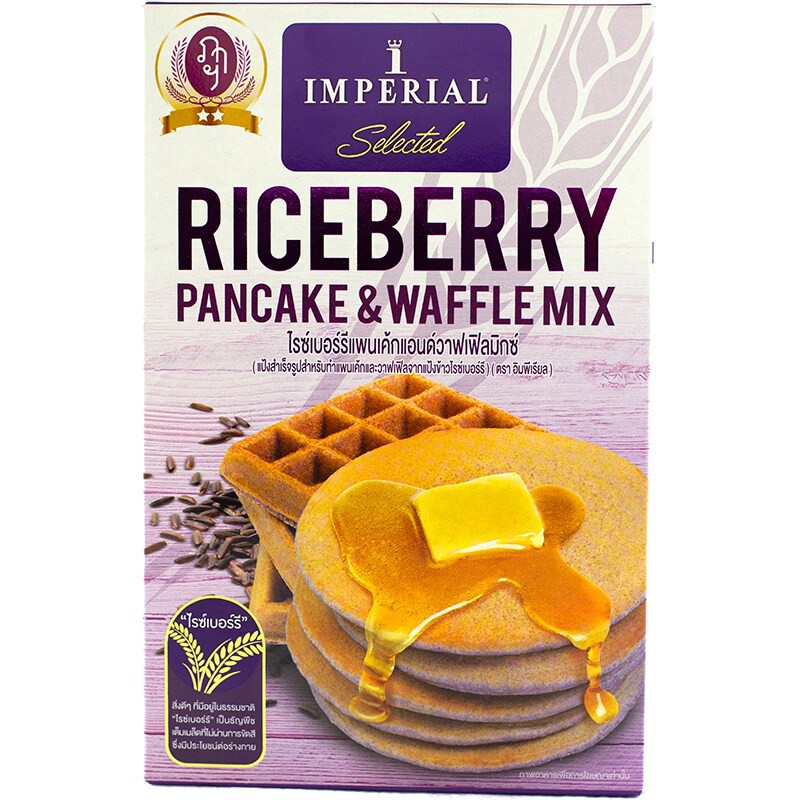 อิมพีเรียลแป้งไรซ์เบอร์รี่แพนเค้กแอนด์วาฟเฟิลมิกซ์ 400กรัม Imperial Riceberry Pancakes &amp; Waffle Mix 400 g.