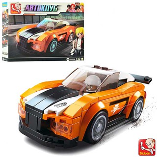 ProudNada Toys ของเล่นเด็กชุดตัวต่อเลโก้รถแข่ง Sluban CAR CLUB 140 PCS B0633B